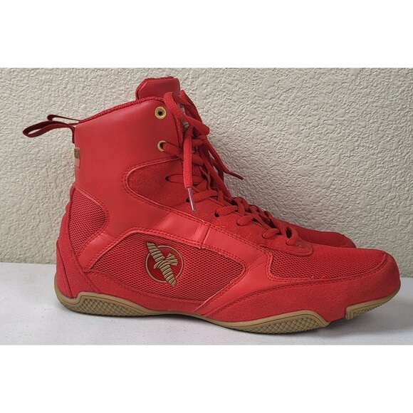 Hayabusa Pro Boxing Shoes Lace Up Red Mens Size 9 EUC - Picture 1 of 11